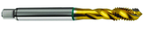 10-24 2B 3-Flute Cobalt Green Ring Semi-Bottoming 40 degree Spiral Flute Tap-TiN - Caliber Tooling