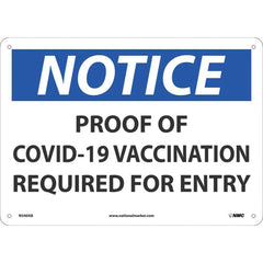 Sign: Rectangle, ″Vaccination Required″ Aluminum, 10″ High