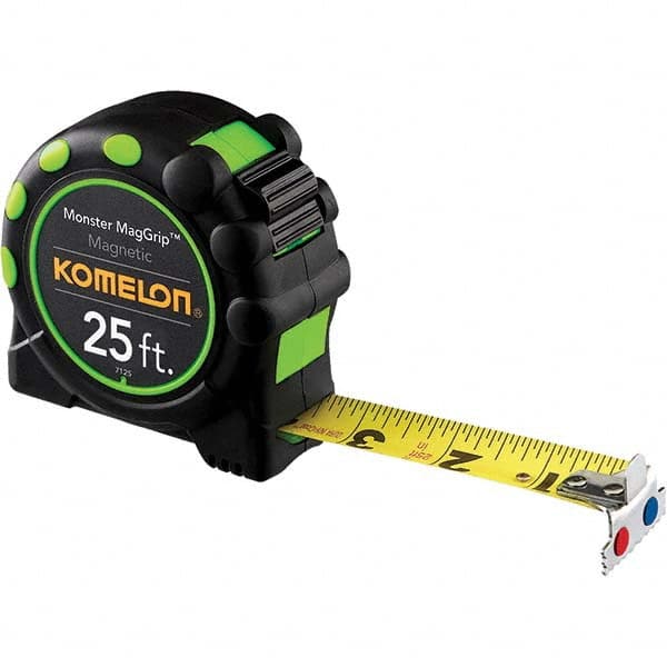 Komelon - 25' x 1" Yellow Blade Tape Measure - Caliber Tooling