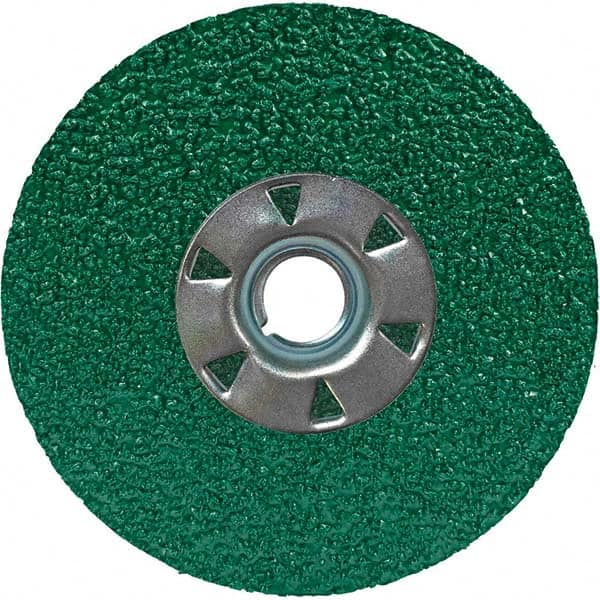 Fiber Disc: 7/8″ Hole, 36 Grit, Ceramic Coarse Grade, Green, Series AF799