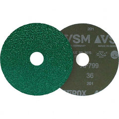VSM - 5" Diam, 7/8" Hole, 36 Grit Ceramic Fiber Disc - Caliber Tooling
