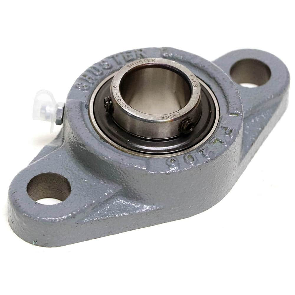 Shuster - UCFL202-10, 5/8" ID, 2-3/8" OAL x 113mm OAH, 2-Bolt Flange Bearing - Exact Industrial Supply