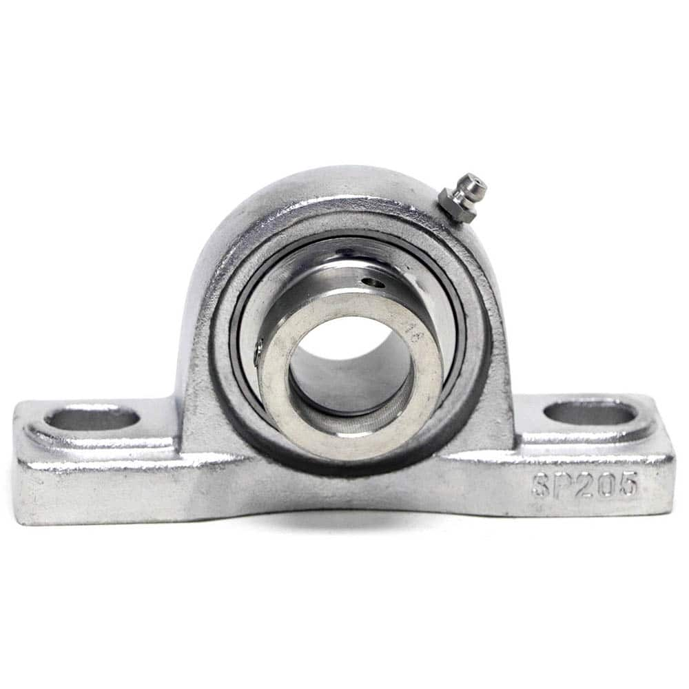 Shuster - SNASP207-20, 1-1/4" ID, 167mm OAL x 93mm OAH49.8mm Wide, Ball Bearing Pillow Block - Exact Industrial Supply