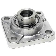 Shuster - SNASF205-16, 15/16" ID, 3-3/4" OAL x 3-3/4" OAH, 4-Bolt Flange Bearing - Exact Industrial Supply