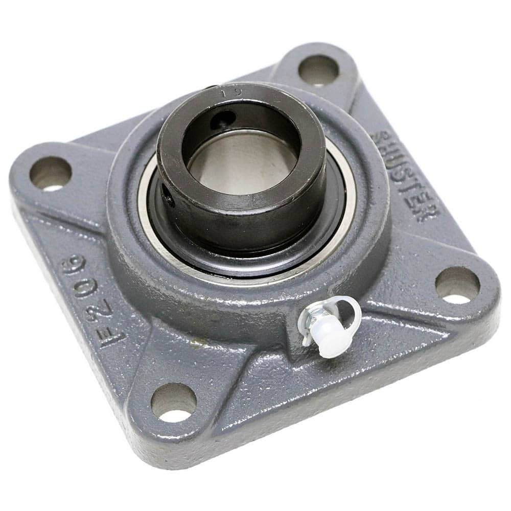 Shuster - NAF204-12, 3/4" ID, 3-3/8" OAL x 3-3/8" OAH, 4-Bolt Flange Bearing - Exact Industrial Supply