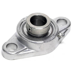 Shuster - SNASFL204-12, 3/4" ID, 2-3/8" OAL x 113mm OAH, 2-Bolt Flange Bearing - Exact Industrial Supply