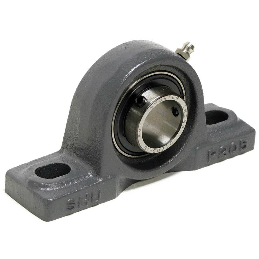 Shuster - UCP209-28, 1-3/4" ID, 7-1/2" OAL x 4-1/4" OAH x 2-1/8" Wide, Ball Bearing Pillow Block - Exact Industrial Supply