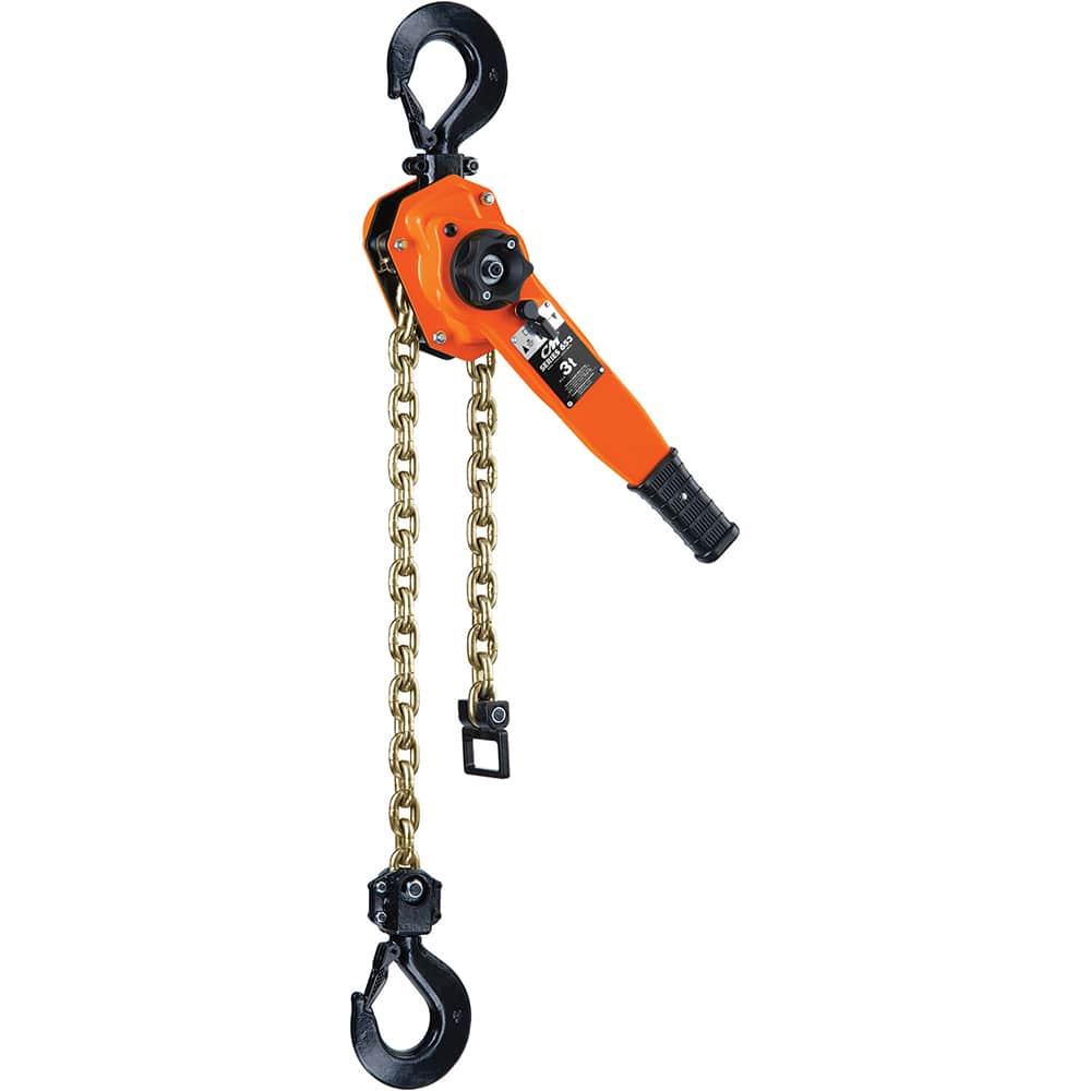 CM - Manual Hoists-Chain, Rope & Strap; Type: Lever ; Lifting Material: Chain ; Capacity (Lb.): 6000 ; Lift Height (Feet): 15 ; Minimum Headroom: 17.52 ; Number of Chains: 2 - Exact Industrial Supply