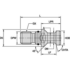 RK40DVBM PULL STUD SK40 DIN69872B O-RING - Caliber Tooling