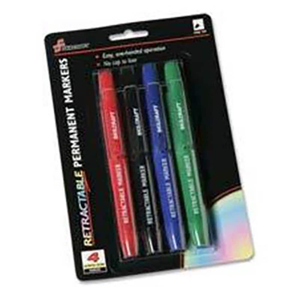 Ability One - Markers & Paintsticks; Type: Permanent Marker ; Color: Blue, Red, Green, Black ; Ink Type: Water Base ; Tip Type: Fine - Exact Industrial Supply