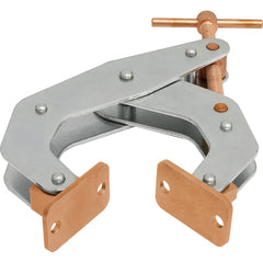 Kant Twist - Cantilever Clamps; Handle Style: T-Handle ; Maximum Opening Capacity (Inch): 4-1/2 ; Open Throat Depth (Inch): 2-3/8 ; Closed Throat Depth (Inch): 2-5/8 ; Jaw Material: Copper Plated Steel ; Load Capacity (Lb.): 1700.000 - Exact Industrial Supply