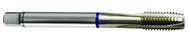 M10x1.0 6H 3-Flute Cobalt Blue Ring Spiral Point Plug Tap-Bright - Caliber Tooling