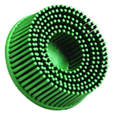 Scotch-Brite Roloc Bristle Disc RD-ZB 50 TR Green 3″ × 5/8″ Tapered - Caliber Tooling