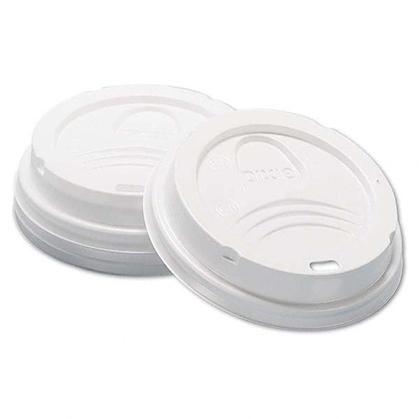 Dixie - Dome Hot Drink Lids, 8 oz Cups, White, 100/Sleeve, 10 Sleeves/Carton - Caliber Tooling