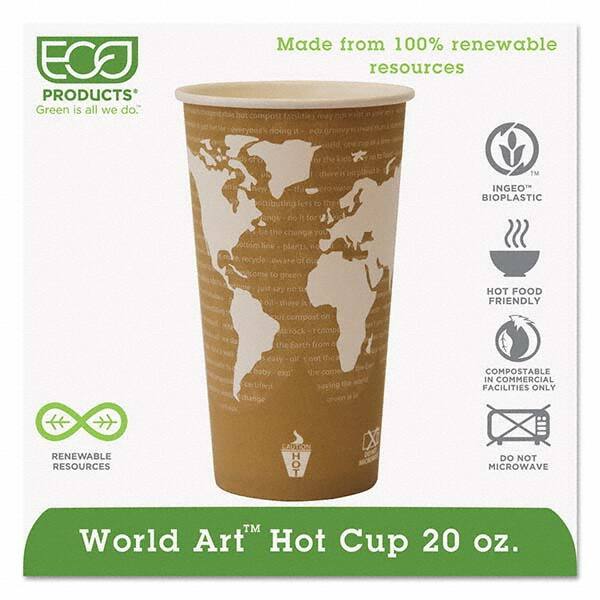 ECO PRODUCTS - World Art Renewable Compostable Hot Cups, 20 oz, 50/PK, 20 PK/CT - Caliber Tooling