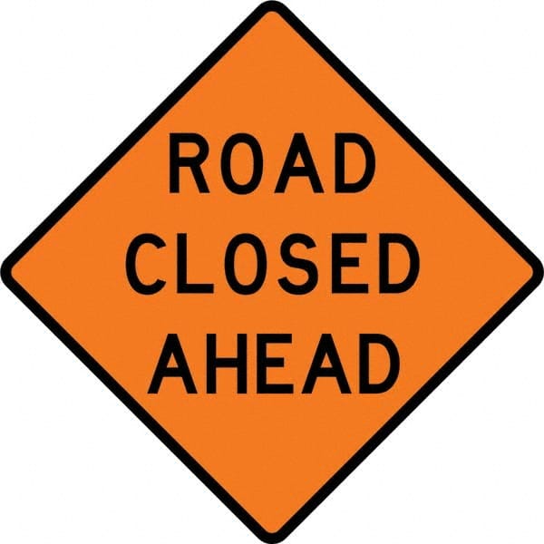 VizCon - "Right Lane Closed Ahead," 36" Wide x 36" High Vinyl Construction Roadway Sign - Caliber Tooling