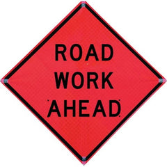 VizCon - "Utility Work Ahead," 36" Wide x 36" High Vinyl Construction Roadway Sign - Caliber Tooling