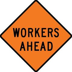 VizCon - "Men Working," 48" Wide x 48" High Vinyl Construction Roadway Sign - Caliber Tooling