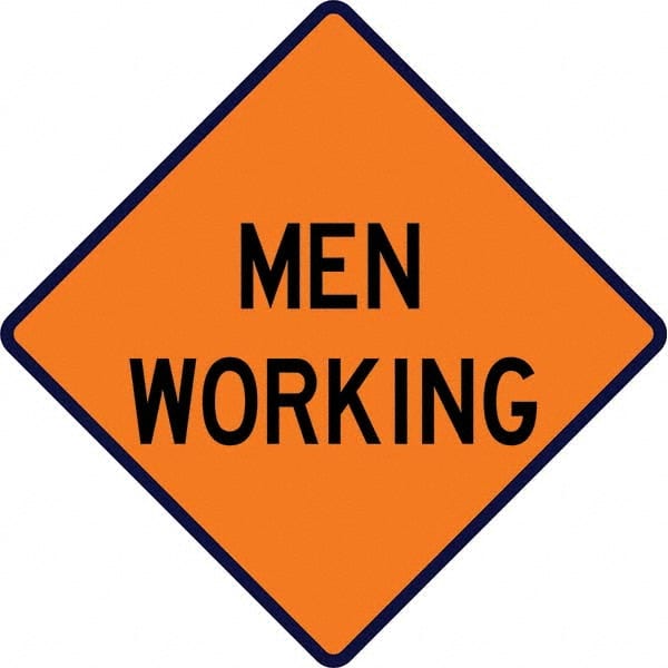 VizCon - "Men Working," 36" Wide x 36" High Vinyl Construction Roadway Sign - Caliber Tooling