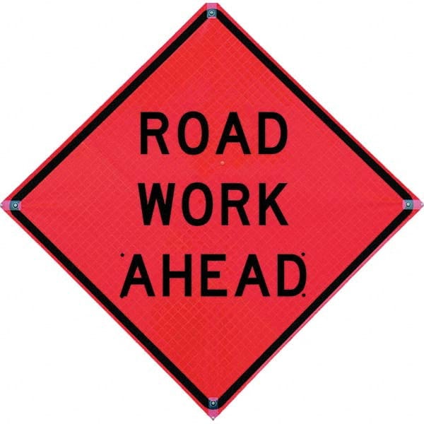 VizCon - "Men Working," 48" Wide x 48" High Vinyl Construction Roadway Sign - Caliber Tooling