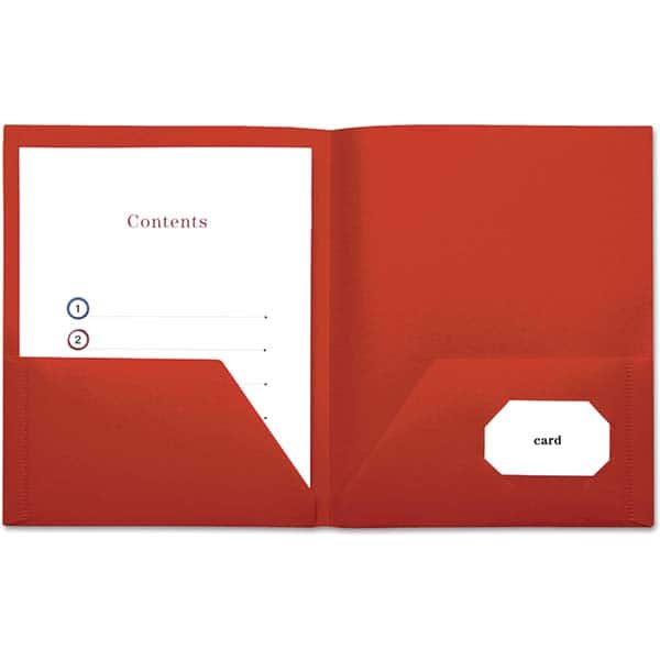 UNIVERSAL - File Folders, Expansion Folders & Hanging Files Folder/File Type: Pocket Folders Color: Red - Caliber Tooling