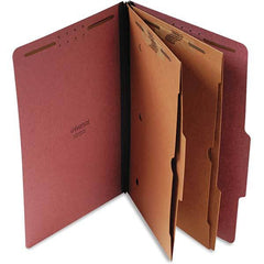 UNIVERSAL - File Folders, Expansion Folders & Hanging Files Folder/File Type: Classification Folders with Tob Tab Fastener Color: Red - Caliber Tooling