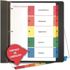 UNIVERSAL - Tabs, Indexes & Dividers Indexes & Divider Type: Preprinted Numeric Size: 8-1/2 x 11 - Caliber Tooling