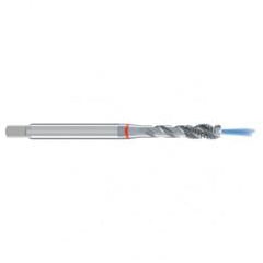 M5x0.80 6H 3-Flute Cobalt Red Ring Semi-Bottoming 40 degree Spiral Flute Tap-Bright - Caliber Tooling