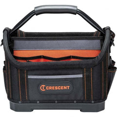 Crescent - 25 Pocket, Polyester, Black/Orange Open Top Tool Bag - Caliber Tooling