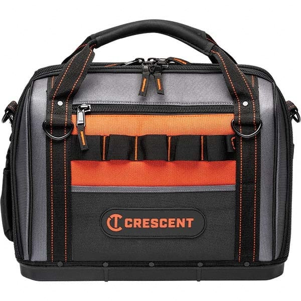 Crescent - 32 Pocket, Polyester, Black/Orange Closed Top Tool Bag - Caliber Tooling