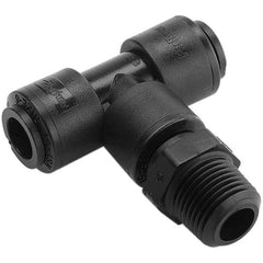 Parker - Plastic Push-To-Connect Tube Fittings Type: Male Swivel Branch Tee Tube Outside Diameter (Inch): 1/4 - Caliber Tooling