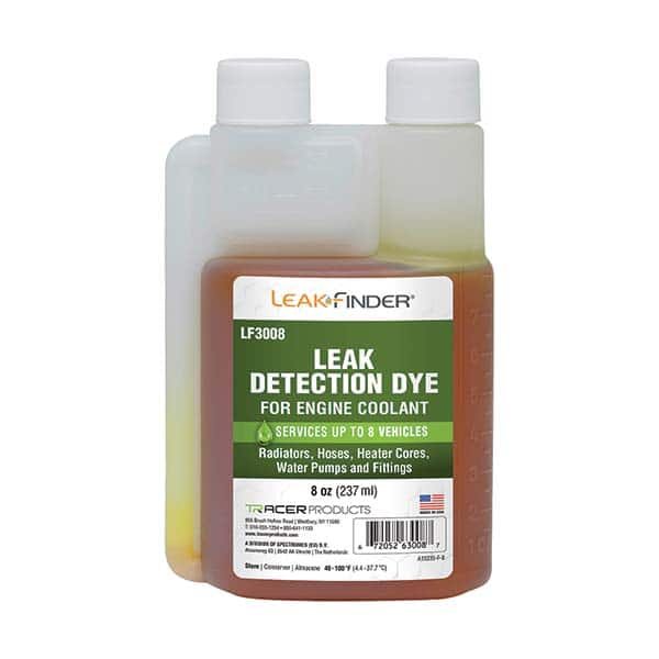 Leak Finder - Automotive Leak Detection Dyes Applications: Coolant Container Size: 8 oz. - Caliber Tooling