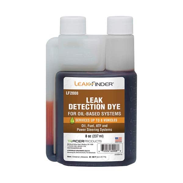 Leak Finder - Automotive Leak Detection Dyes Applications: Engine Oil; Transmission Fluid; Fuel Container Size: 8 oz. - Caliber Tooling