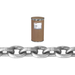 Campbell - Welded Chain; Chain Grade: 43 ; Trade Size: 3/8 ; Load Capacity (Lb.): 5400.000 ; Finish/Coating: Self-Colored ; Type: Welded ; Length (Feet): 400 - Exact Industrial Supply