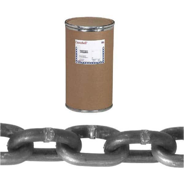 Campbell - Welded Chain; Chain Grade: 30 ; Trade Size: 5/16 ; Load Capacity (Lb.): 1900.000 ; Finish/Coating: Zinc Plated ; Type: Welded ; Length (Feet): 550 - Exact Industrial Supply