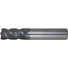 Corner Radius End Mill: 3/16″ Dia, 5/8″ LOC, 0.03″ Radius, 4 Flutes, Solid Carbide 2″ OAL, 3/16″ Shank Dia, 40 ° Helix, AlTiN+ Coated, Corner Radius End, Centercutting, Series 6/44