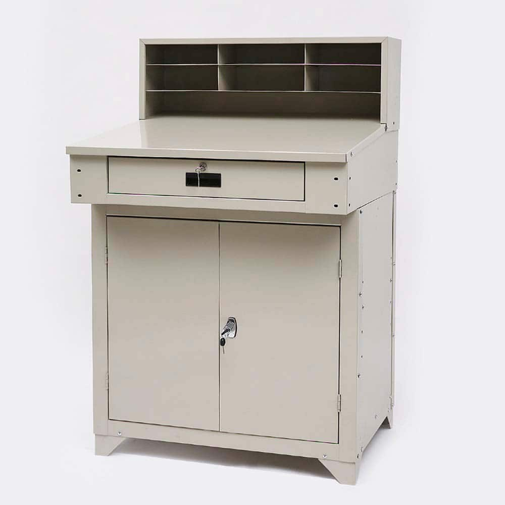 Value Collection - Stationary Shop Desks Type: Shop Desk - Closed Width (Inch): 34-1/2 - Caliber Tooling