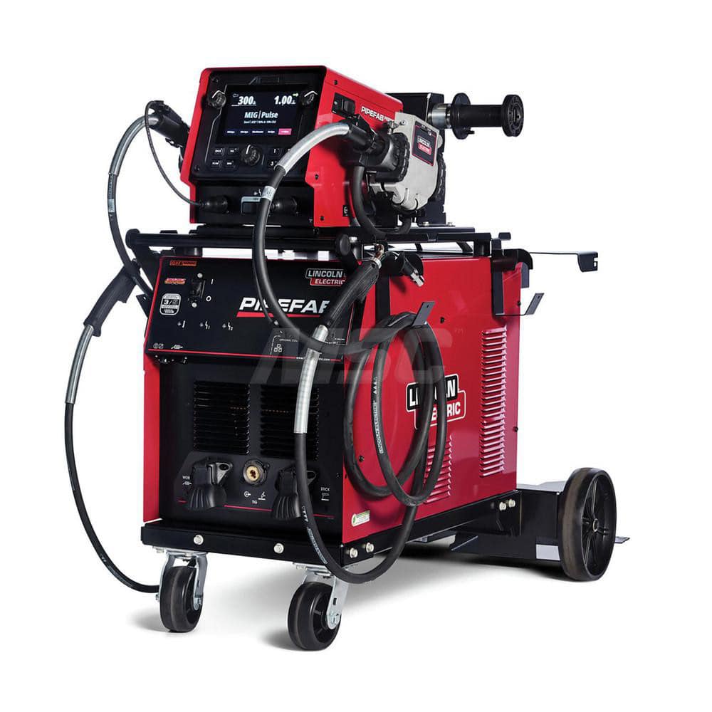 Multi-Process Welders; Welding Processes: Flux-Cored; Stick; DC TIG; MIG; Phase: 3; Input Amperage: 19; Output Amperage: 5; Frequency (Hz): 50/60; Wire Size Range: 0.035-0.062 in; Duty Cycle: 100%; Overall Width: 17.5; Overall Depth: 34.8; Overall Height