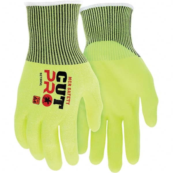 MCR Safety - Size L, ANSI Cut Lvl A4, Puncture Lvl 3, Abrasion Lvl 4, Foam Nitrile Coated Cut & Puncture Resistant Gloves - Caliber Tooling