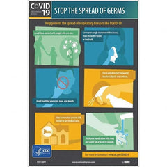 NMC - 1 5-Piece "STOP THE SPREAD OF GERMS", 12" Wide x 18" High, Paper Safety Sign - Caliber Tooling