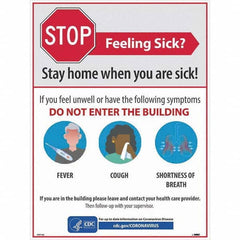 NMC - "STOP - Feeling Sick? Stay Home When You Are Sick", 18" Wide x 24" High, Paper Safety Sign - Caliber Tooling