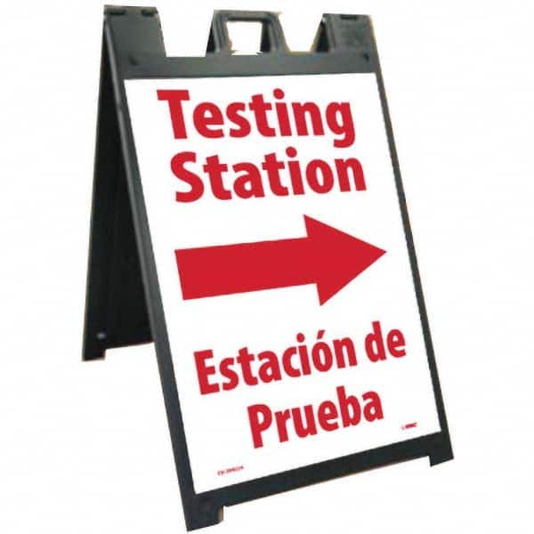 NMC - "Testing Station", 25" Wide x 45" High, Plastic Safety Sign - Caliber Tooling