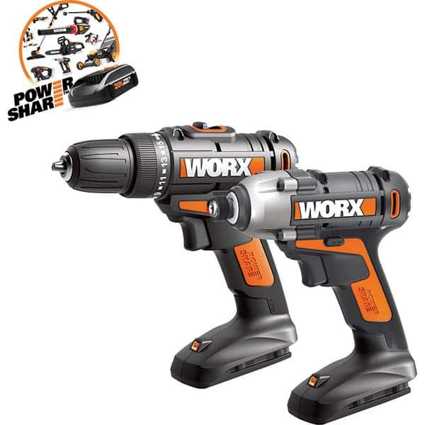 Worx - Cordless Tool Combination Kits Voltage: 20 Tools: Impact Driver; Drill/Driver - Caliber Tooling