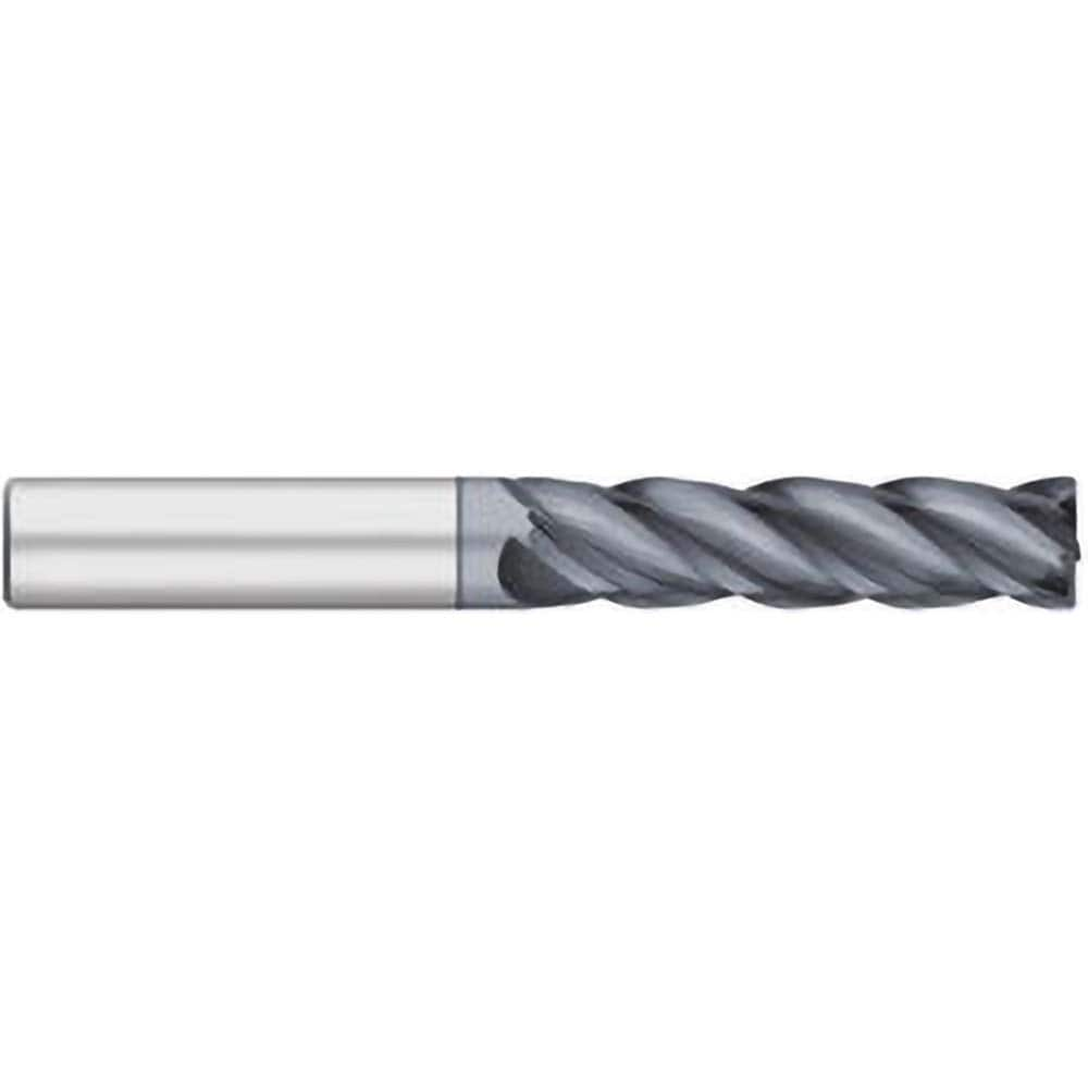 Corner Radius End Mill: 5/16″ Dia, 1-1/8″ LOC, 1/64″ Radius, 4 Flutes, Solid Carbide 3″ OAL, 5/16″ Shank Dia, 38 ° Helix, AlCromax Coated, Corner Radius End, Centercutting