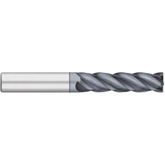 Corner Radius End Mill: 5/16″ Dia, 1-1/8″ LOC, 1/64″ Radius, 4 Flutes, Solid Carbide 3″ OAL, 5/16″ Shank Dia, 38 ° Helix, AlCromax Coated, Corner Radius End, Centercutting