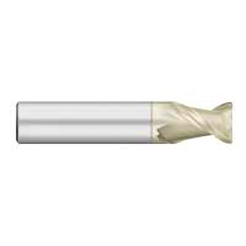 Corner Radius End Mill: 5/16″ Dia, 1/2″ LOC, 0.02″ Radius, 2 Flutes, Solid Carbide 2″ OAL, 5/16″ Shank Dia, 45 ° Helix, ZrN Coated, Corner Radius End, Centercutting