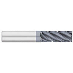 Corner Radius End Mill: 1/8″ Dia, 1/2″ LOC, 0.02″ Radius, 5 Flutes, Solid Carbide 2″ OAL, 1/8″ Shank Dia, 38 ° Helix, AlCromax Coated, Corner Radius End, Centercutting