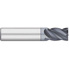 Corner Radius End Mill: 1/8″ Dia, 1/4″ LOC, 0.01″ Radius, 4 Flutes, Solid Carbide 1-1/2″ OAL, 1/8″ Shank Dia, 38 ° Helix, AlCromax Coated, Corner Radius End, Centercutting