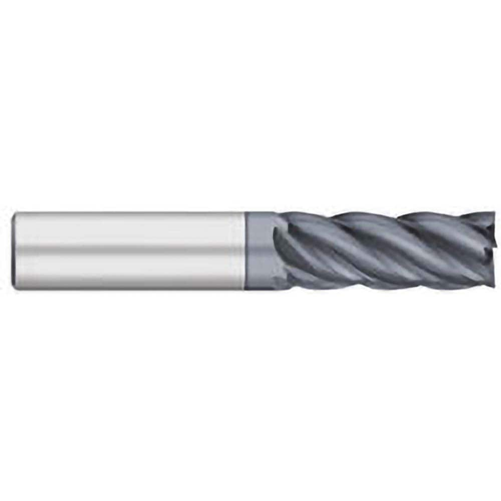 Square End Mill: 5/16'' Dia, 13/16'' LOC, 5/16'' Shank Dia, 2-1/2'' OAL, 5 Flutes, Solid Carbide Single End, AlCrO-MAX Finish, Upcut Flute, 38 ° Helix, Centercutting, RH Cut, RH Flute