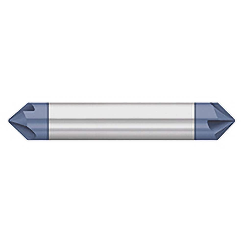 Titan USA - Chamfer Mills; Cutter Head Diameter (Inch): 1/8 ; Included Angle B: 40 ; Included Angle A: 100 ; Chamfer Mill Material: Solid Carbide ; Chamfer Mill Finish/Coating: AlTiN ; Overall Length (Inch): 2 - Exact Industrial Supply